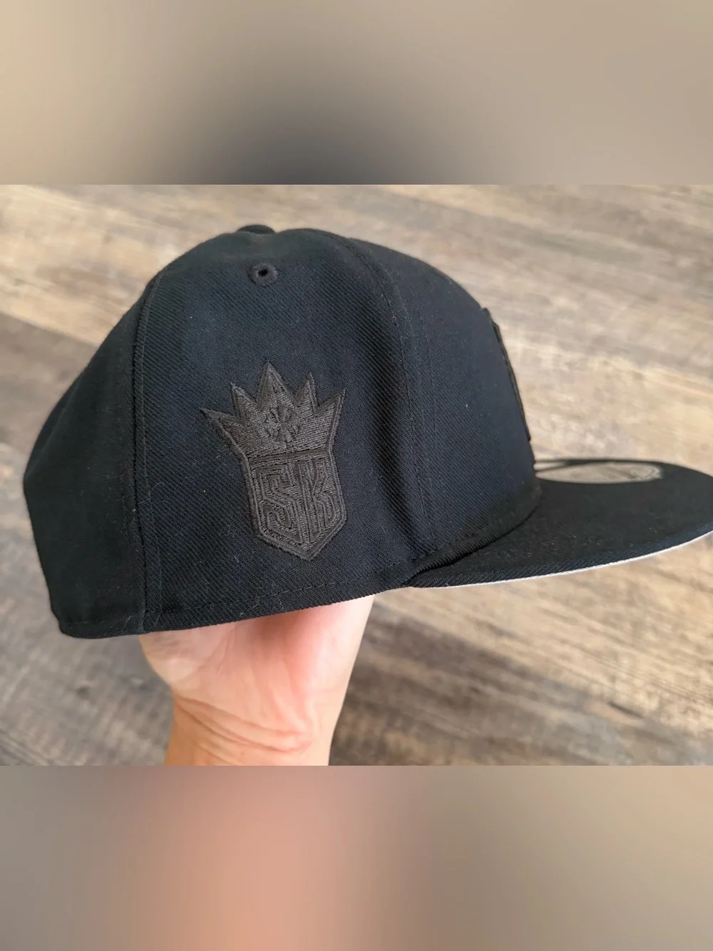 Sacramento Kings Mitchell & Ness All Black Fitted 7 1/8 Hat Basketball NBA